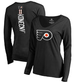 Travis Konecny Philadelphia Flyers Women's Backer Name & Number Slim Fit Long Sleeve V-Neck T-Shirt - Black - NHL