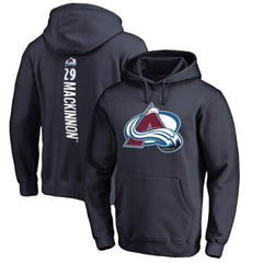 Nathan MacKinnon Colorado Avalanche Backer Name & Number Pullover Hoodie - Navy - NHL