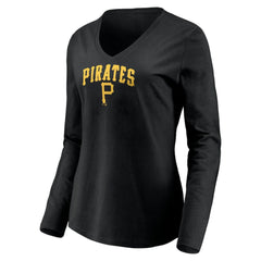 Pittsburgh Pirates Women's Cooperstown Collection Wahconah Long Sleeve V-Neck T-Shirt - MLB