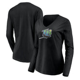 Tampa Bay Rays Women's Cooperstown Collection Wahconah Long Sleeve V-Neck T-Shirt - MLB