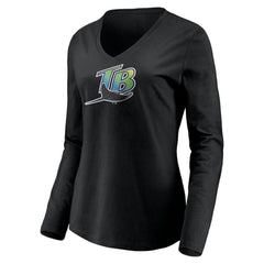 Tampa Bay Rays Women's Cooperstown Collection Wahconah Long Sleeve V-Neck T-Shirt - MLB