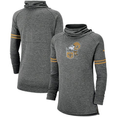 New Orleans Saints Women's Historic Marks Long Sleeve Tri-Blend Funnel Sweatshirt Black | Nike for Sale