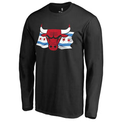 Chicago Bulls Hometown Collection Chicago Flag Long Sleeve T-Shirt Black - NBA