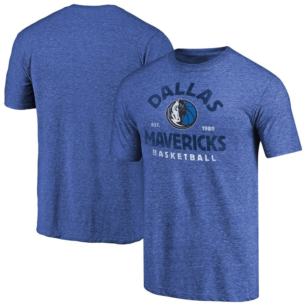 Dallas Mavericks Vintage Arch Tri-Blend T-Shirt Royal - NBA