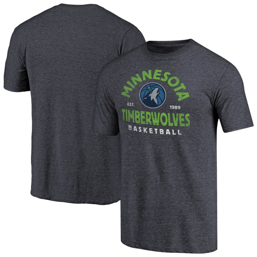 Minnesota Timberwolves Vintage Arch Tri-Blend T-Shirt Navy - NBA
