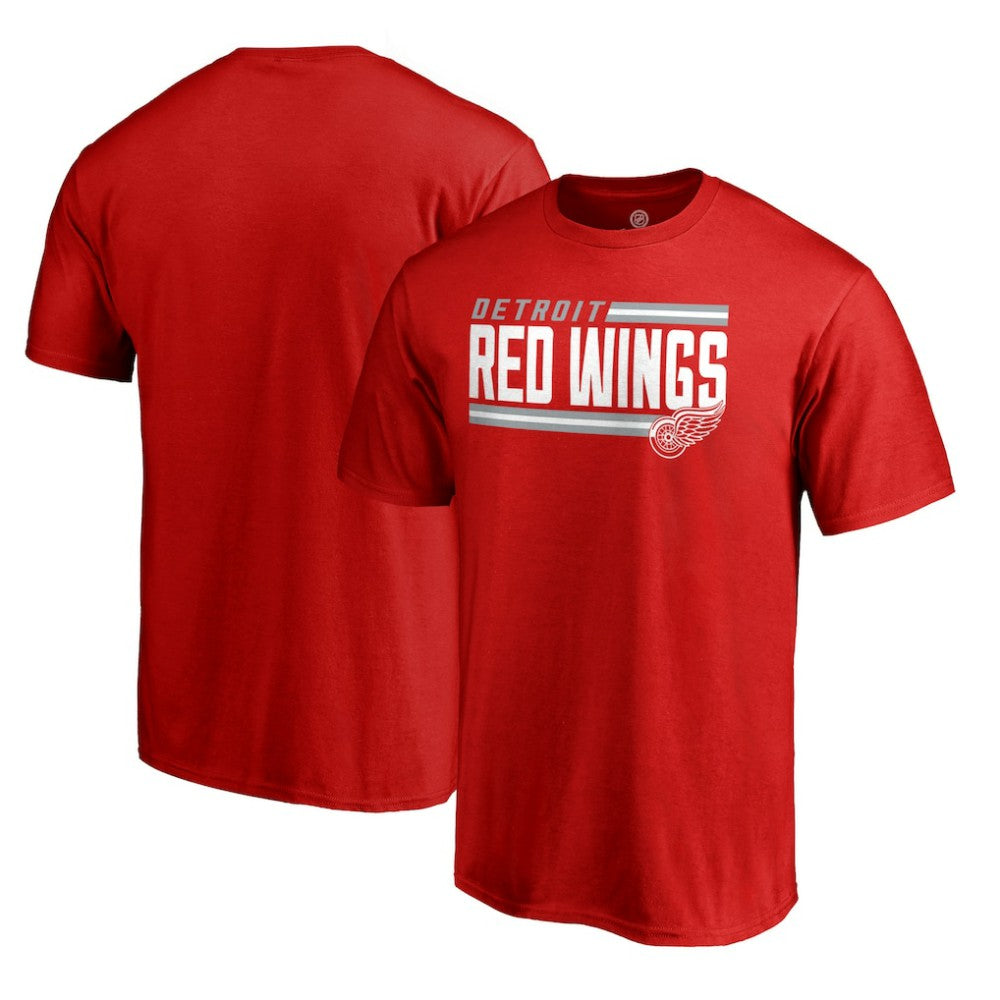 Detroit Red Wings Iconic Collection On Side Stripe T-Shirt - Red - NHL