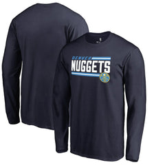Denver Nuggets Onside Stripe Long Sleeve T-Shirt Navy - NBA