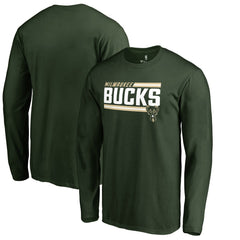 Milwaukee Bucks Onside Stripe Long Sleeve T-Shirt Hunter Green - NBA