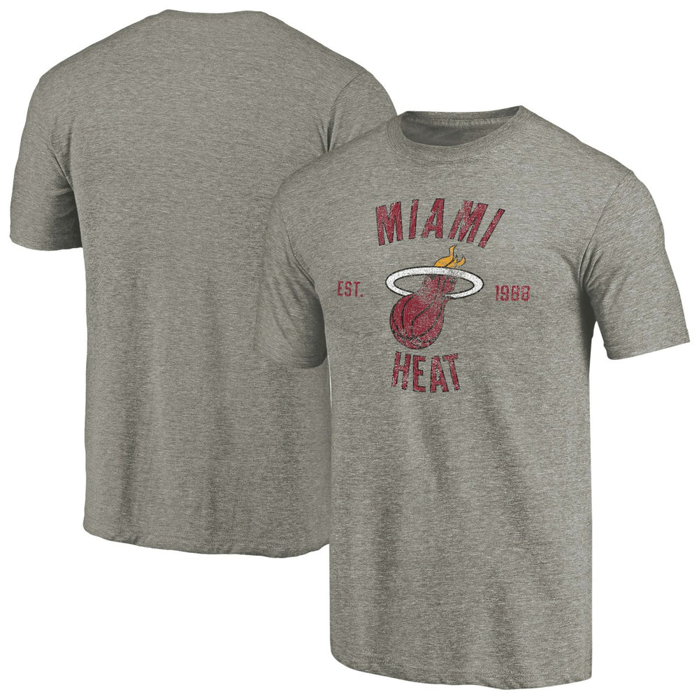 Miami Heat Team Heritage Tri-Blend T-Shirt Gray - NBA