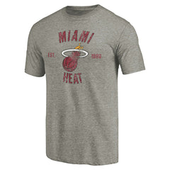 Miami Heat Team Heritage Tri-Blend T-Shirt Gray - NBA
