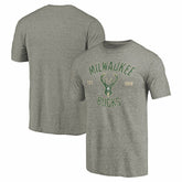 Milwaukee Bucks Team Heritage Tri-Blend T-Shirt Gray - NBA