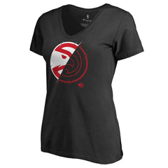 Atlanta Hawks Women's X-Ray Slim Fit V-Neck T-Shirt Black - NBA