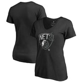Brooklyn Nets Women's X-Ray Slim Fit V-Neck T-Shirt Black - NBA
