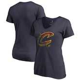 Cleveland Cavaliers Women's X-Ray Slim Fit V-Neck T-Shirt Navy - NBA