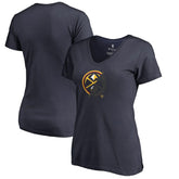 Denver Nuggets Women's X-Ray Slim Fit V-Neck T-Shirt Navy - NBA