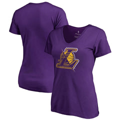 Los Angeles Lakers Women's X-Ray Slim Fit V-Neck T-Shirt Purple - NBA