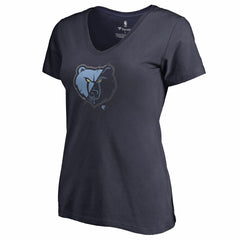 Memphis Grizzlies Women's X-Ray Slim Fit V-Neck T-Shirt Navy - NBA