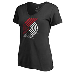 Portland Trail Blazers Women's X-Ray Slim Fit V-Neck T-Shirt Black - NBA