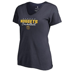 Denver Nuggets Women's Script Assist V-Neck T-Shirt Navy - NBA