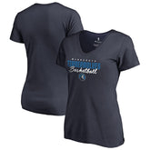 Minnesota Timberwolves Women's Script Assist V-Neck T-Shirt Navy - NBA