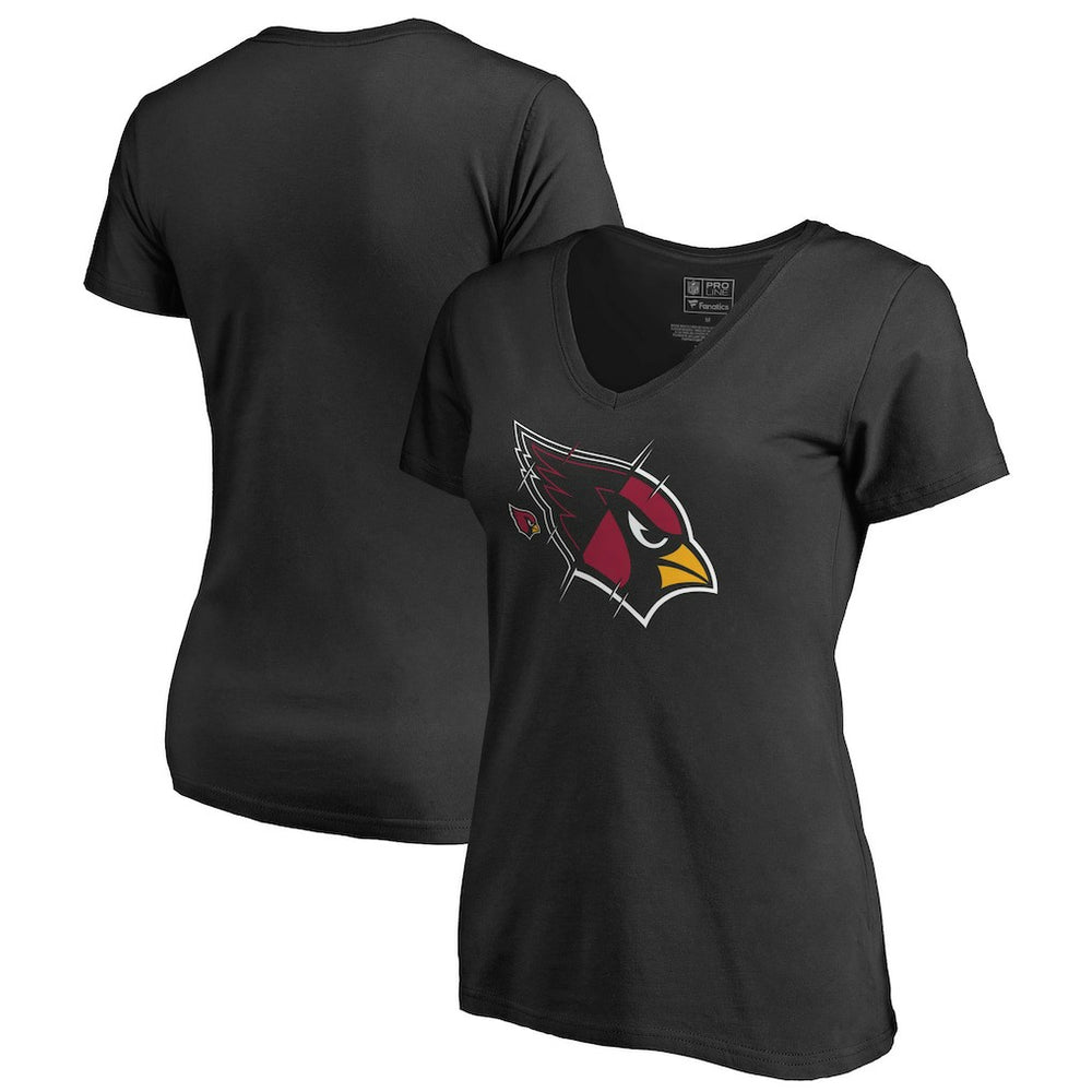 Arizona Cardinals Women's X-Ray Slim Fit V-Neck T-Shirt Black | NFL