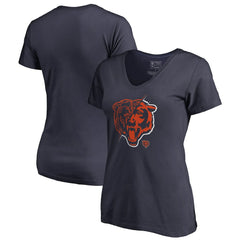 Chicago Bears Women's X-Ray Slim Fit V-Neck T-Shirt Navy | NFL