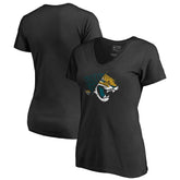 Jacksonville Jaguars Women's X-Ray Slim Fit V-Neck T-Shirt Black | NFL