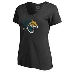Jacksonville Jaguars Women's X-Ray Slim Fit V-Neck T-Shirt Black | NFL