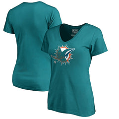 Miami Dolphins Women's X-Ray Slim Fit V-Neck T-Shirt Aqua | NFL