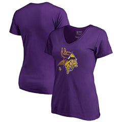 Minnesota Vikings Women's X-Ray Slim Fit V-Neck T-Shirt Purple | NFL