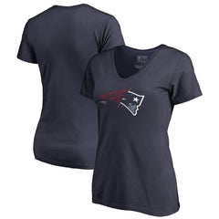 New England Patriots Women's X-Ray V-Neck T-Shirt Navy | NFL