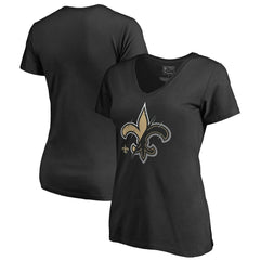 New Orleans Saints Women's X-Ray Slim Fit V-Neck T-Shirt Black | NFL