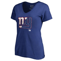 New York Giants Women's X-Ray Slim Fit V-Neck T-Shirt Royal | NFL