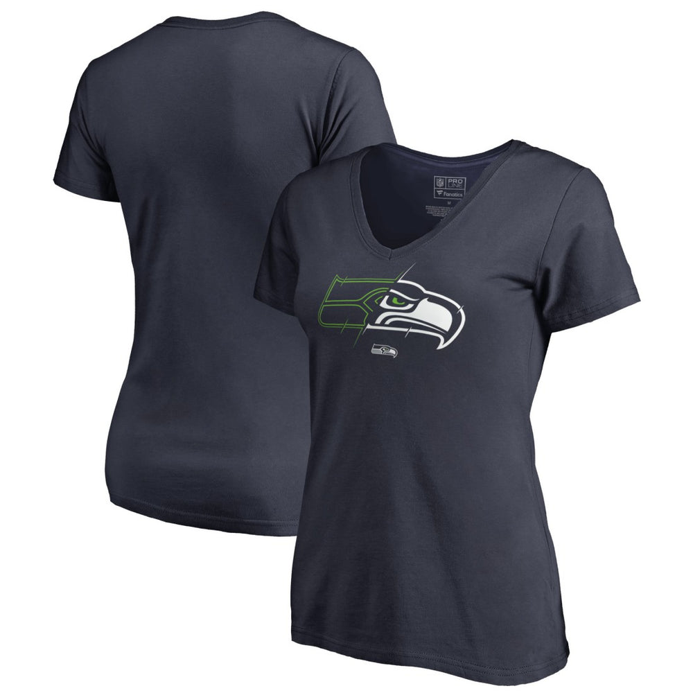 Seattle Seahawks Women's X-Ray V-Neck T-Shirt Navy | NFL