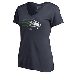 Seattle Seahawks Women's X-Ray V-Neck T-Shirt Navy | NFL