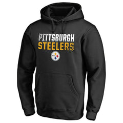 Pittsburgh Steelers Iconic Collection Fade Out Pullover Hoodie Black | NFL
