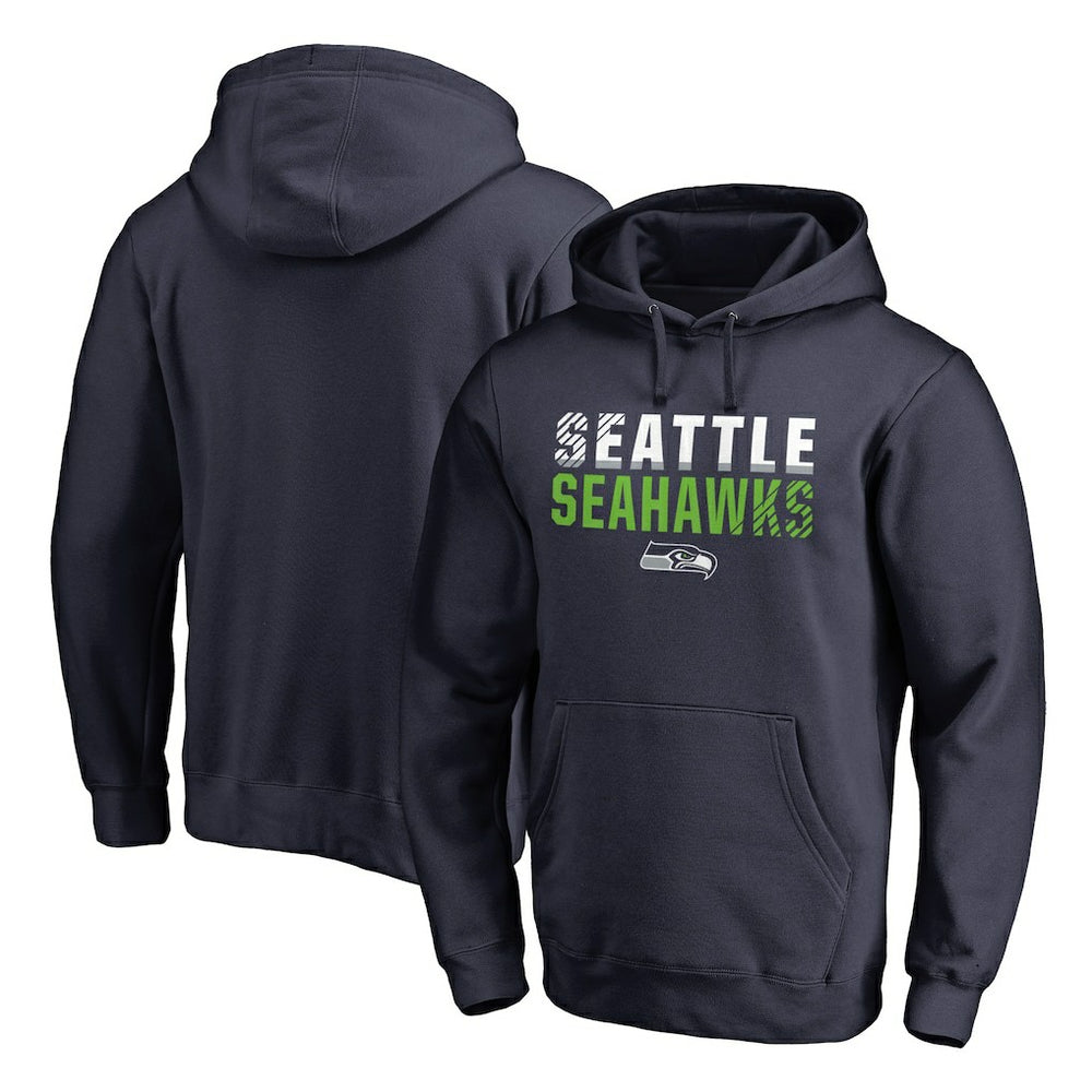 Seattle Seahawks Iconic Collection Fade Out Pullover Hoodie College Navy | NFL