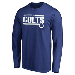 Indianapolis Colts Iconic Collection On Side Stripe Long Sleeve T-Shirt Royal | NFL