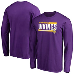 Minnesota Vikings Iconic Collection On Side Stripe Long Sleeve T-Shirt Purple | NFL