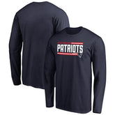 New England Patriots Iconic Collection On Side Stripe Long Sleeve T-Shirt Navy | NFL