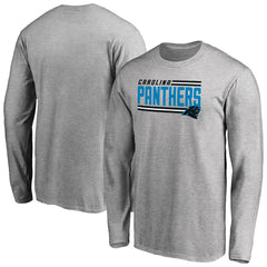 Carolina Panthers Iconic Collection On Side Stripe Long Sleeve T-Shirt Ash | NFL