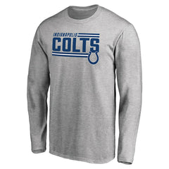 Indianapolis Colts Iconic Collection On Side Stripe Long Sleeve T-Shirt Ash | NFL
