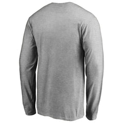 Miami Dolphins Iconic Collection On Side Stripe Long Sleeve T-Shirt Ash | NFL