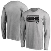 Las Vegas Raiders Iconic Collection On Side Stripe Long Sleeve T-Shirt Ash | NFL