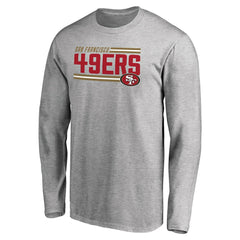 San Francisco 49ers Iconic Collection On Side Stripe Long Sleeve T-Shirt Ash | NFL