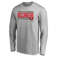 Tampa Bay Buccaneers Iconic Collection On Side Stripe Long Sleeve T-Shirt Ash | NFL