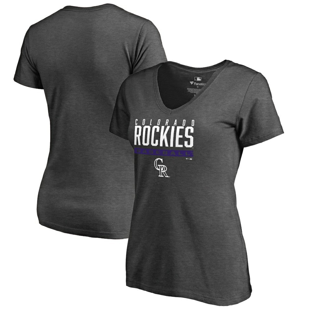 Colorado Rockies Women's Win Stripe V-Neck T-Shirt - MLB