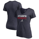 Atlanta Braves Women's Fade Out V-Neck T-Shirt - MLB