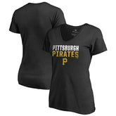 Pittsburgh Pirates Women's Fade Out V-Neck T-Shirt - MLB