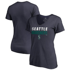 Seattle Mariners Women's Fade Out V-Neck T-Shirt - MLB